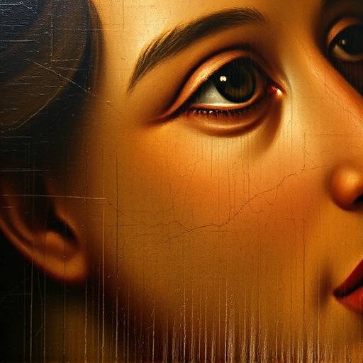 Detalle de una obra de arte del Museo del Prado en Madrid